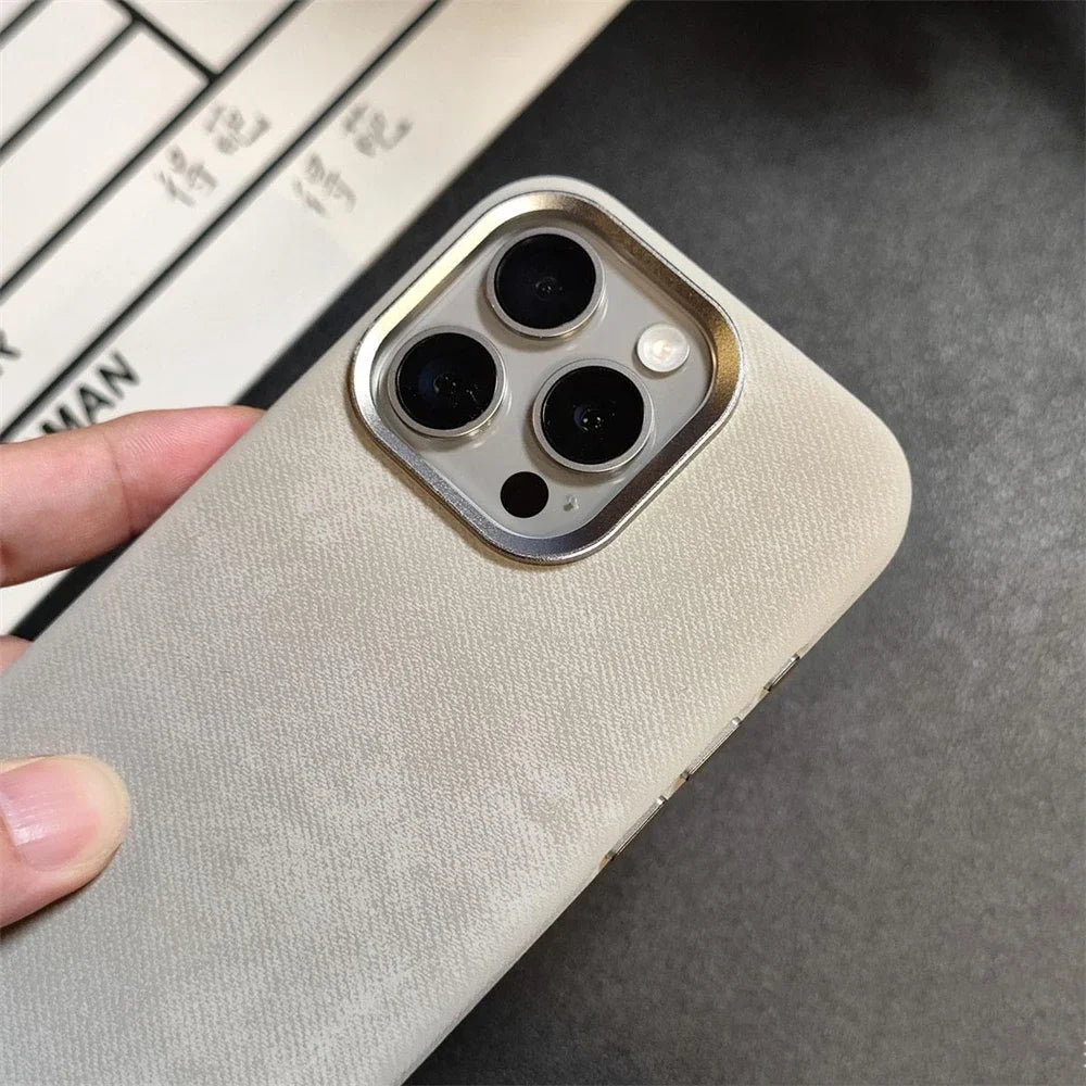 Luxury For MagSafe Fiber Leather Case - iPhone 12 Series