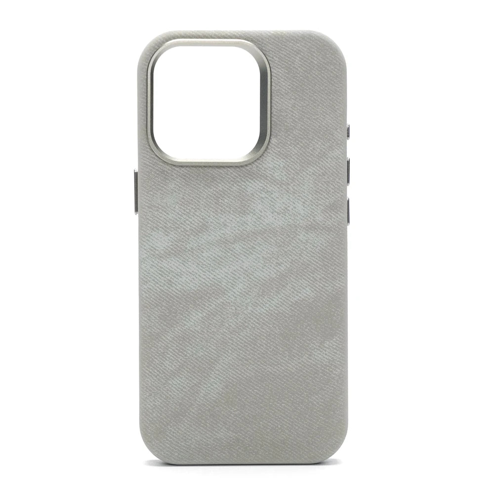 Luxury Metal Lens Magnetic Fiber Leather İPhone Case - iPhone 16 Series