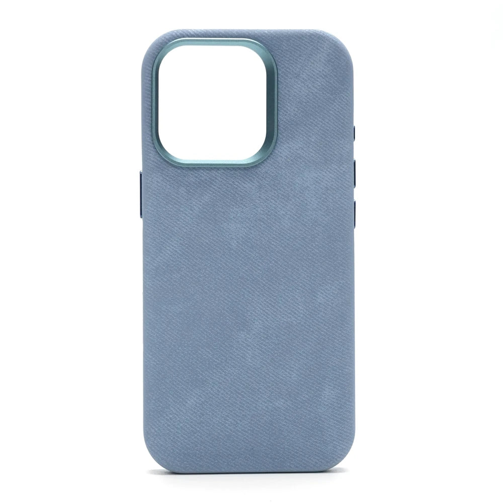 Luxury Metal Lens Magnetic Fiber Leather İPhone Case - iPhone 16 Series