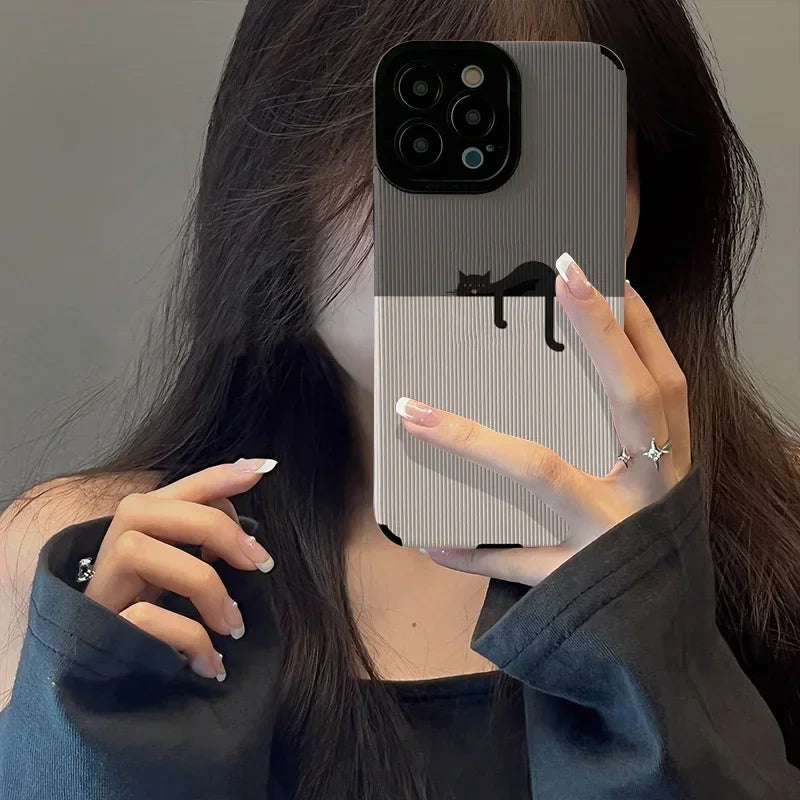Funda de piel suave con diseño de gato - iPhone 14