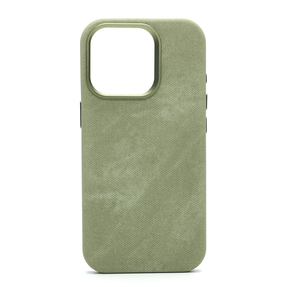 Luxury Metal Lens Magnetic Fiber Leather İPhone Case - iPhone 16 Series