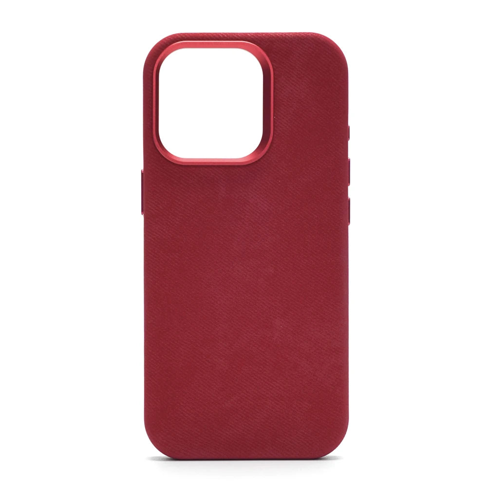 Luxury Metal Lens Magnetic Fiber Leather İPhone Case - iPhone 16 Series