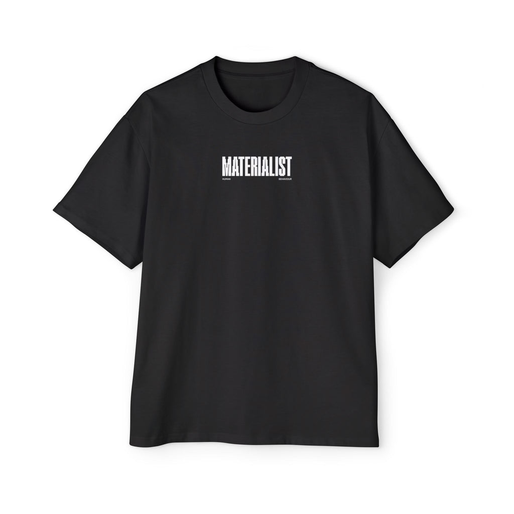 Materialist Graphic Tee — Oversized Black Men’s T‑Shirt