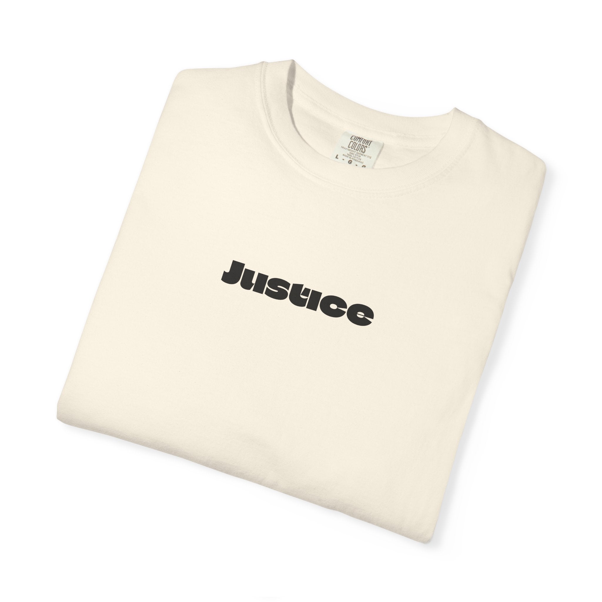 Justice Graphic T-Shirt — Angel Statue Back Print