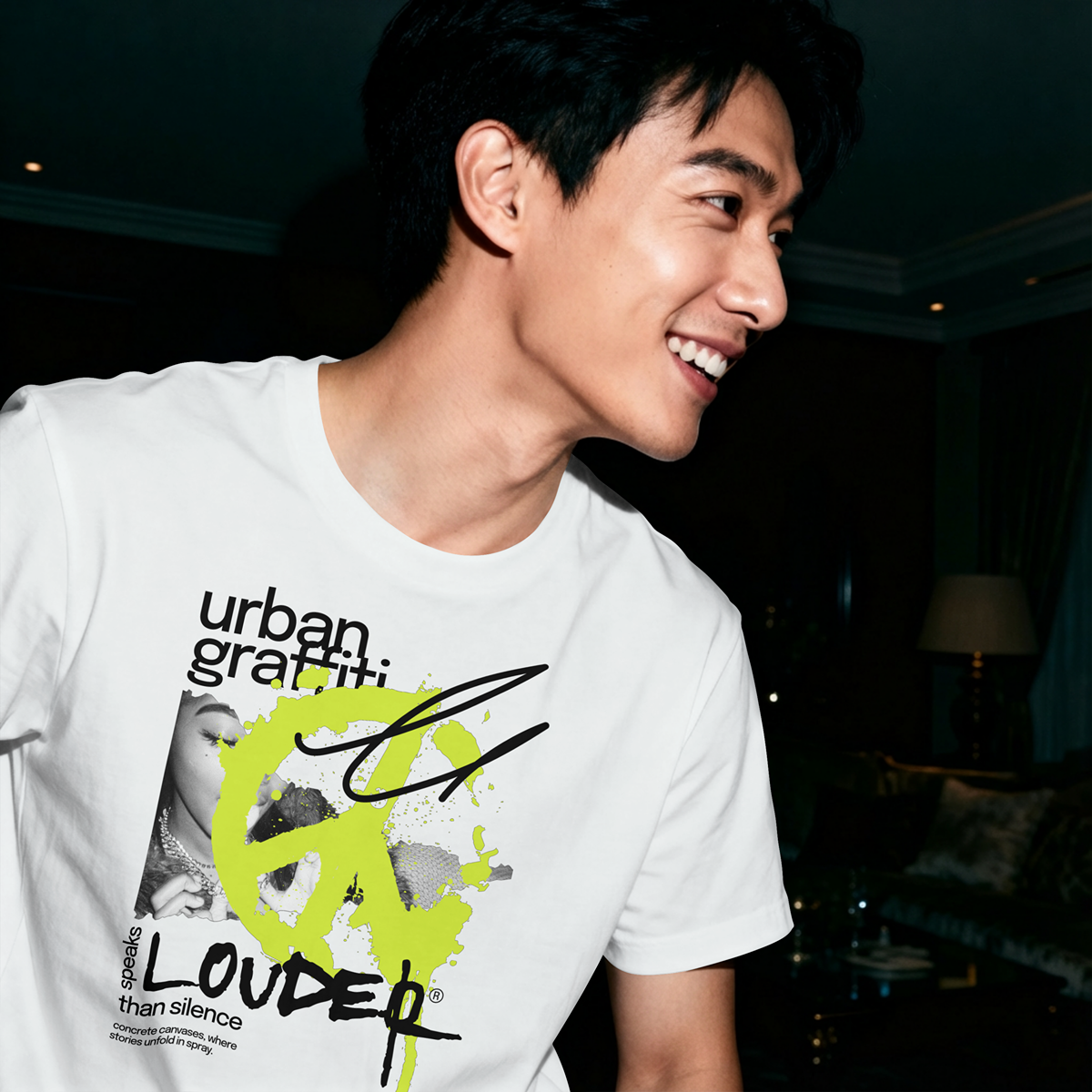 Graffiti 'Louder' Oversized Tee