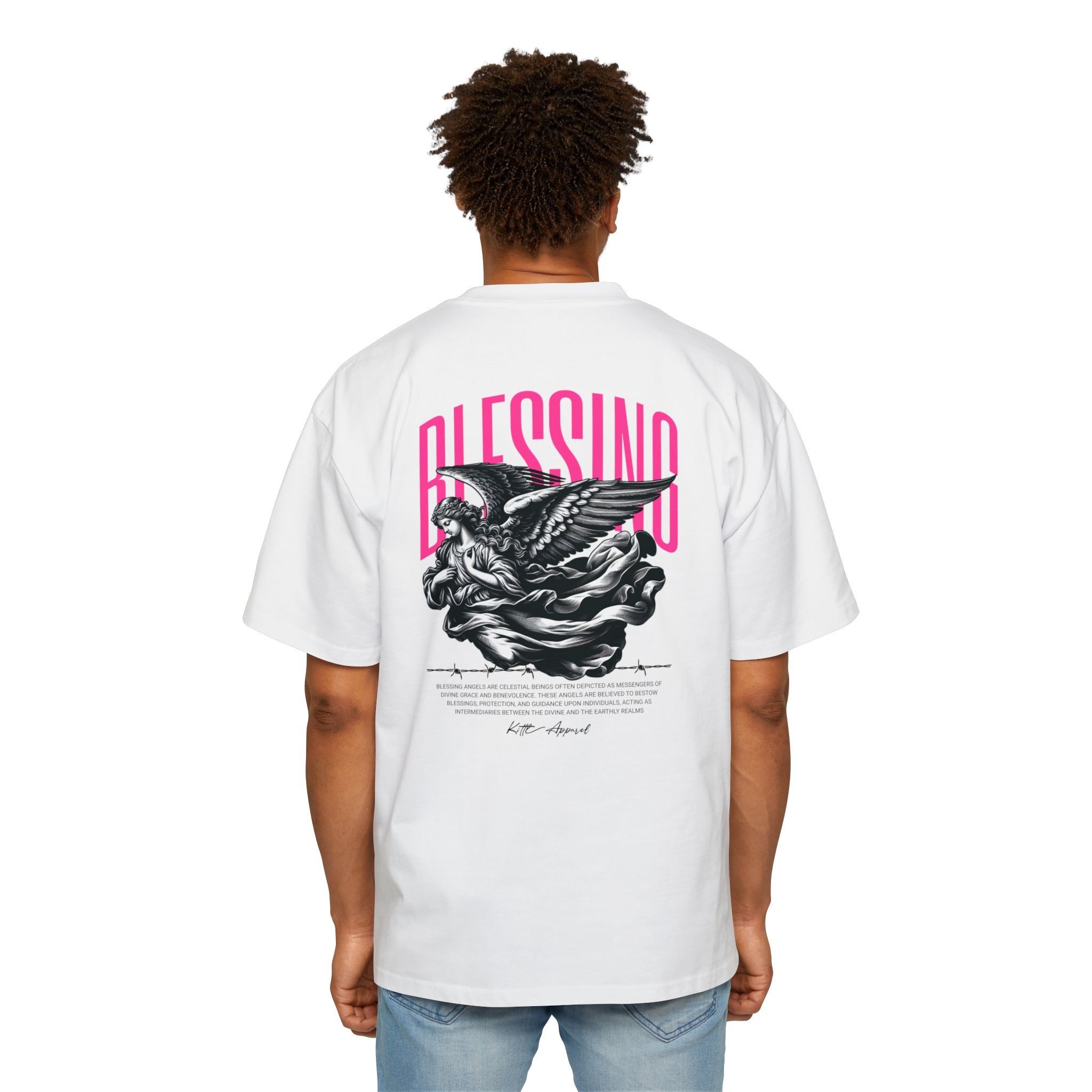 Blessed Oversized Tee — Angel Graphic Men’s Heavy T-Shirt