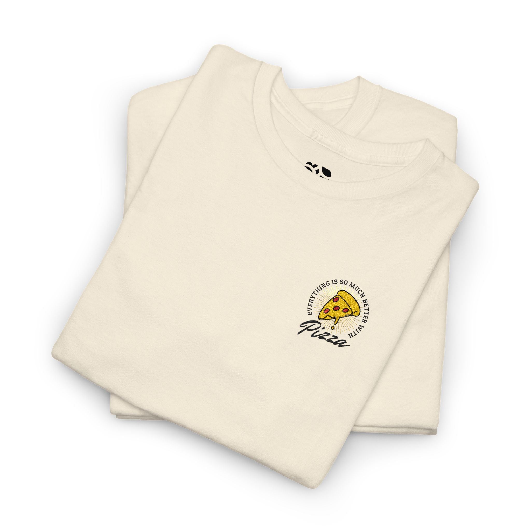 Pizza Slice Graphic Tee — 'Good Vibes' Pocket Pizza T-Shirt