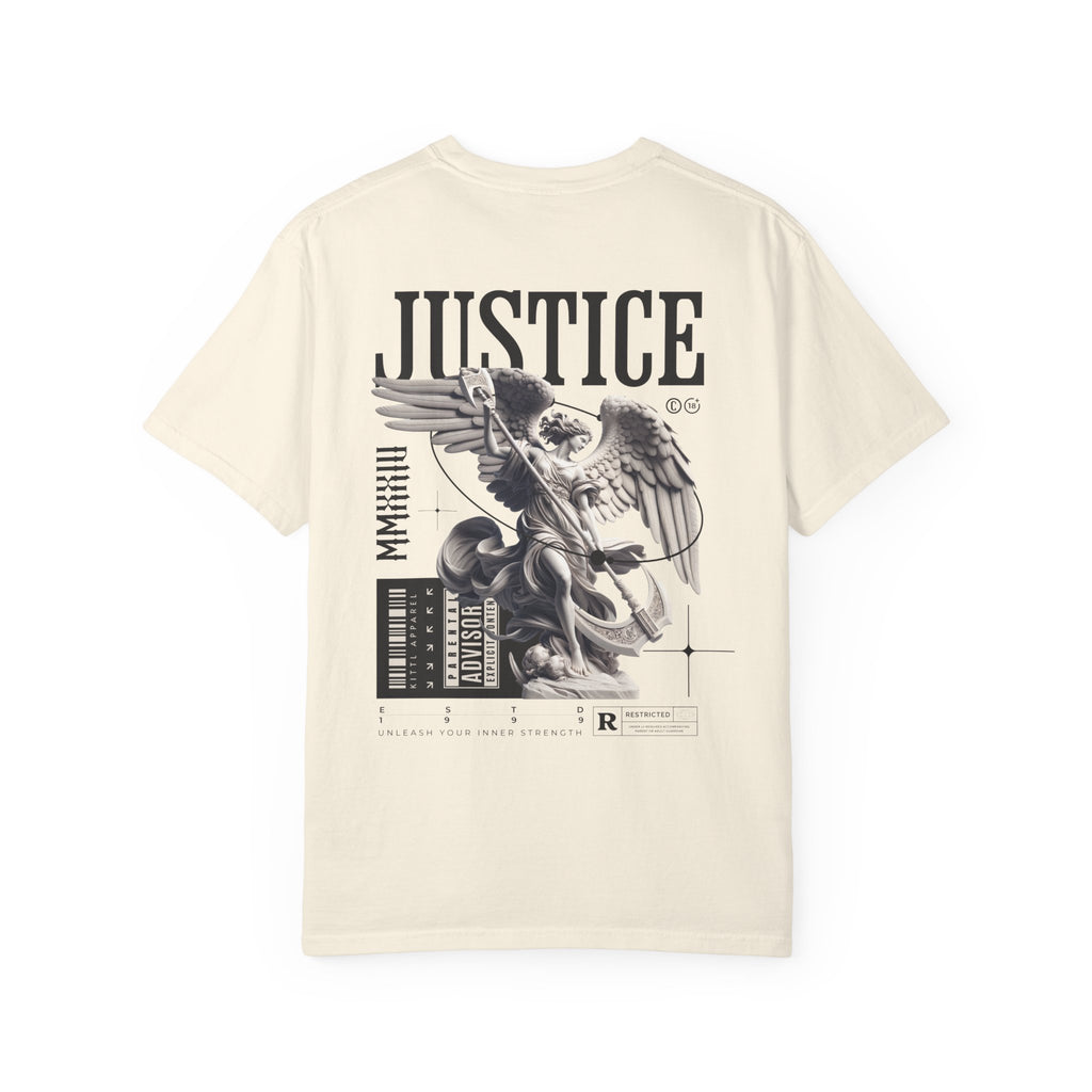 Justice Graphic T-Shirt — Angel Statue Back Print
