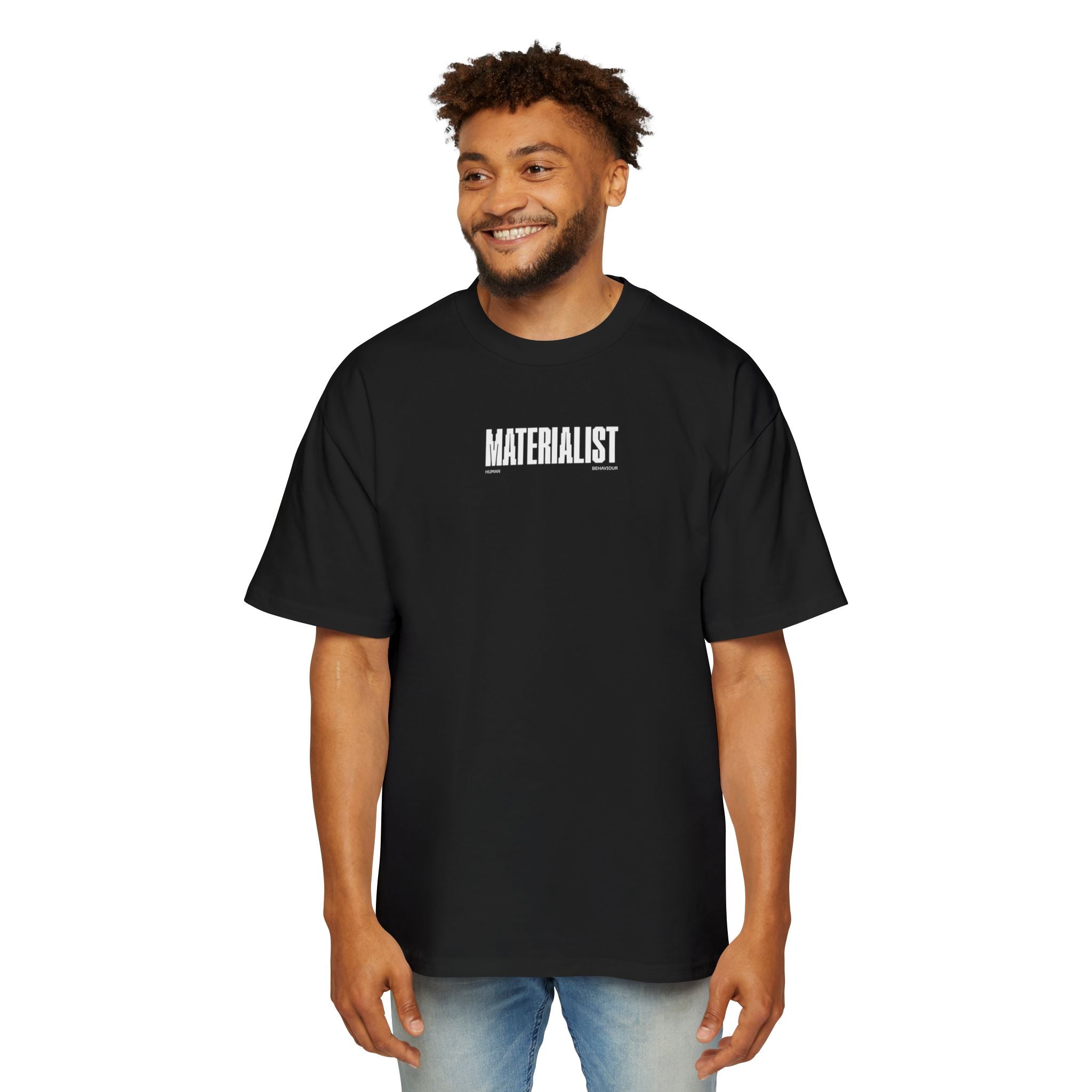 Materialist Graphic Tee — Oversized Black Men’s T‑Shirt