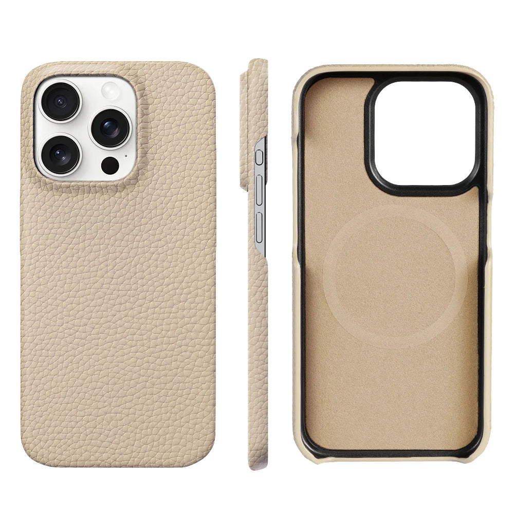 Magnetic Natural Leather Case - iPhone 16 Series