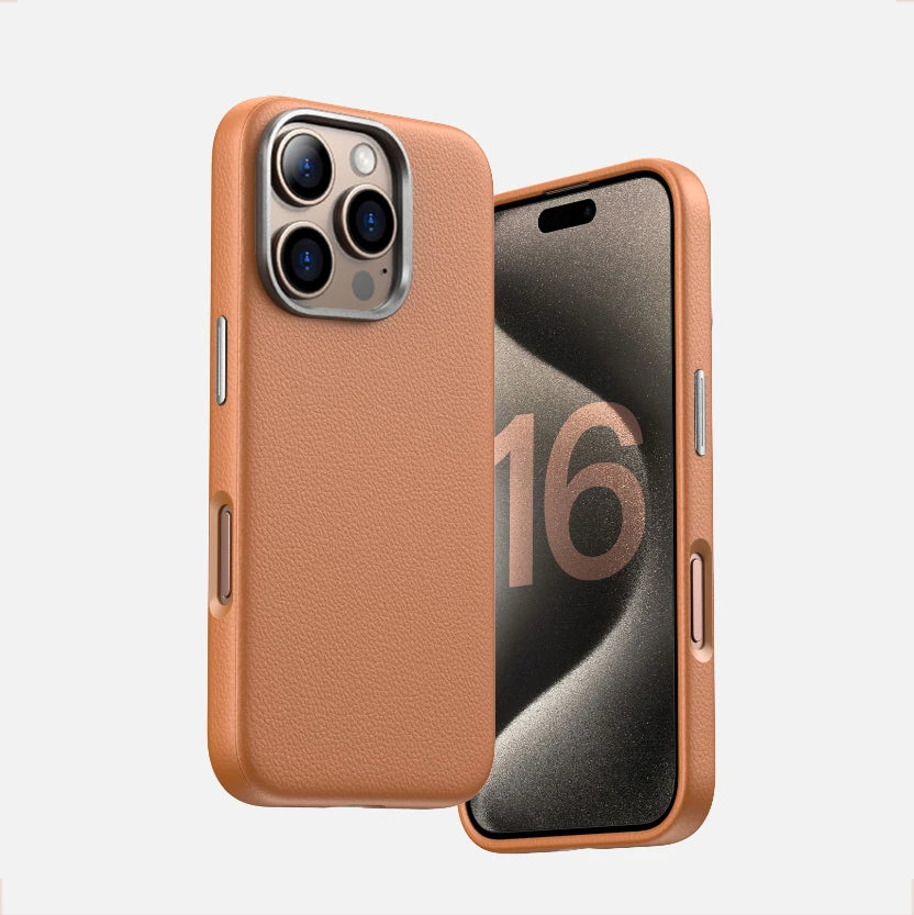 Lüks İş PU Deri Manyetik Kılıf - iPhone 16 Serisi
