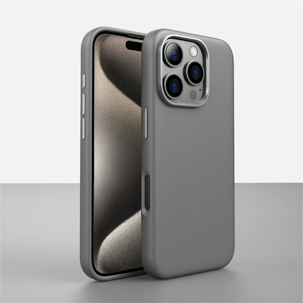 Lüks İş PU Deri Manyetik Kılıf - iPhone 16 Serisi
