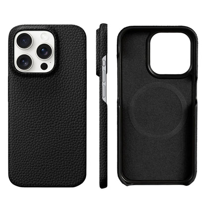 Magnetic Natural Leather Case - iPhone 16 Series