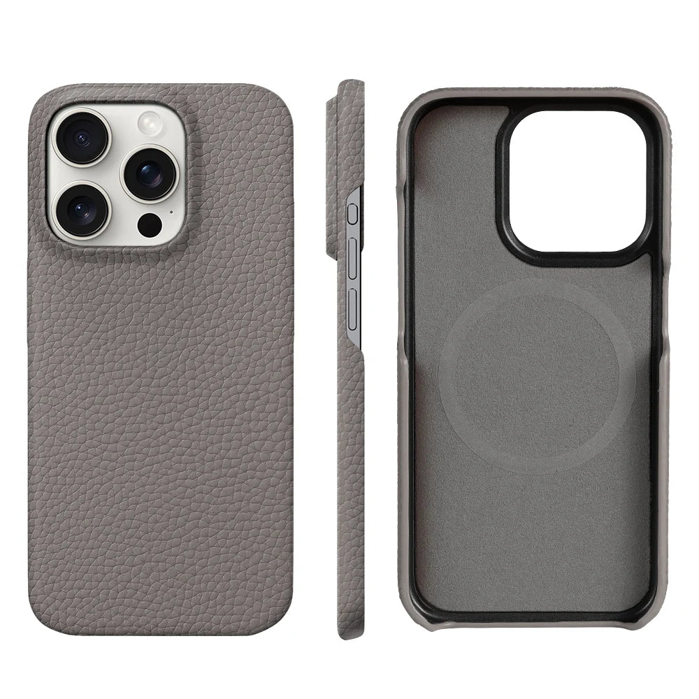 Magnetic Natural Leather Case - iPhone 16 Series