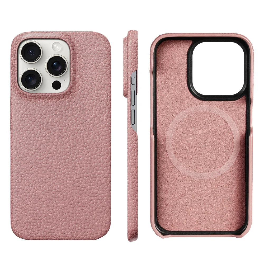 Magnetic Natural Leather Case - iPhone 16 Series