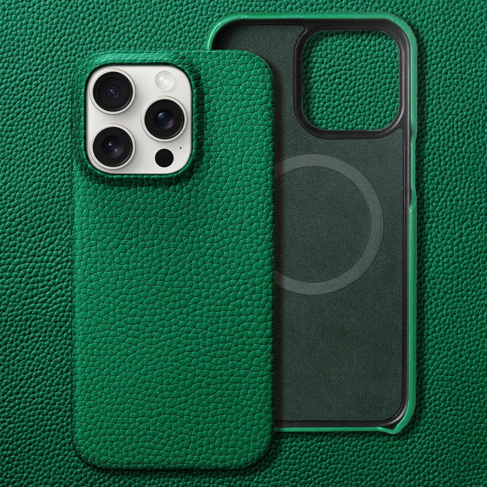 Magnetic Natural Leather Case - iPhone 16 Series